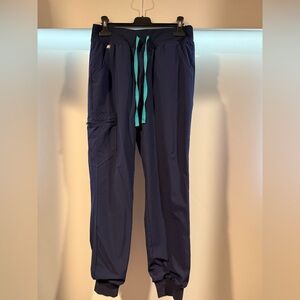 Figs navy FREEX lined Zamora jogger scrub pant